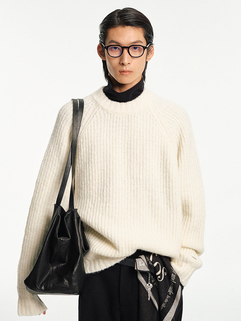 Chunky Alpaca Wool Raglan Sweater