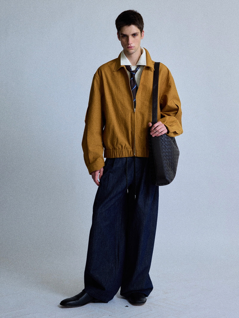 Hemp Blend Woven Leather Rope Jeans