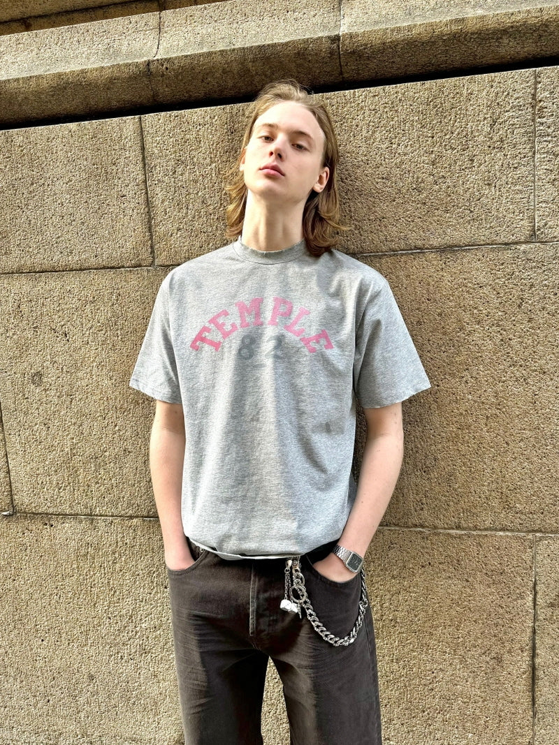 Vintage Mottled Print Distressed Slim Fit Tee