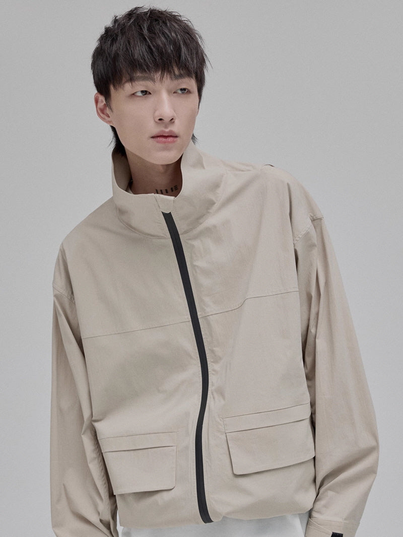 Contrast Zip Cropped Jacket