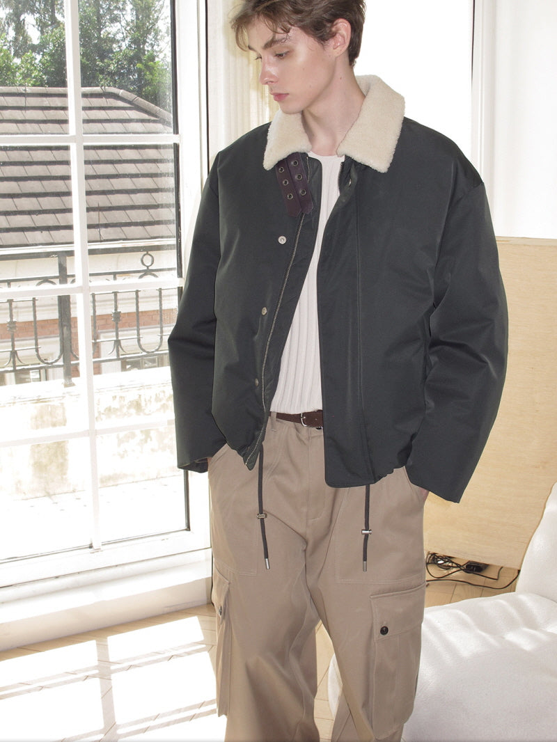 Two-Tone Fur Collar Down Jacket