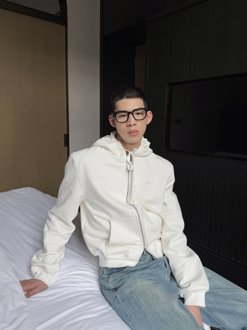 Urban Seoul Heavyweight Cropped Double-Zip Hoodie