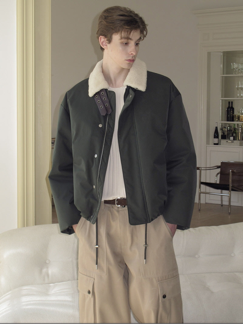 Two-Tone Fur Collar Down Jacket