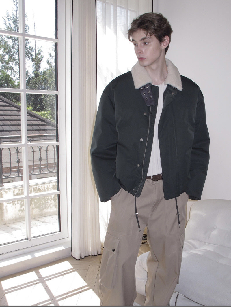 Two-Tone Fur Collar Down Jacket