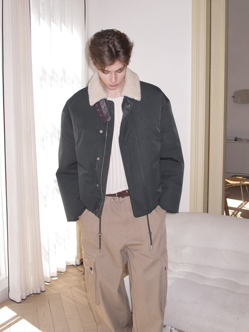 Two-Tone Fur Collar Down Jacket