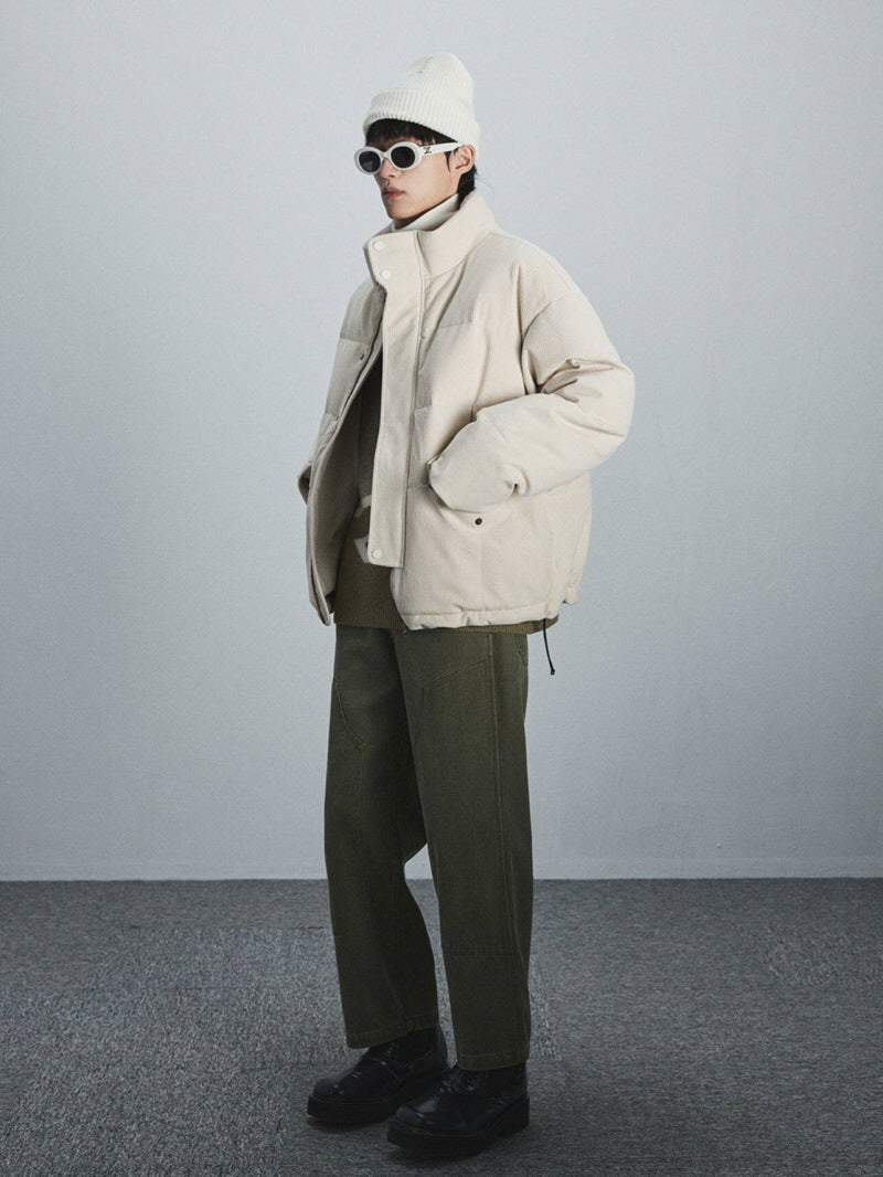 Waxy Corduroy Down Jacket