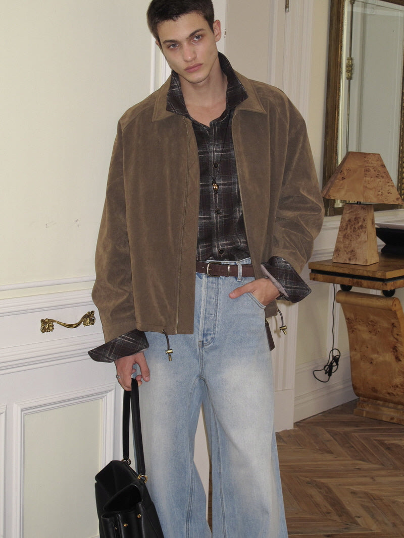 Suede Raglan Style Jacket