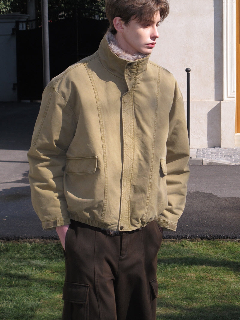 Fur Collar Cargo Down Jacket