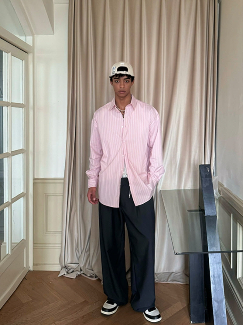 Pink Striped Long-Sleeve Shirt