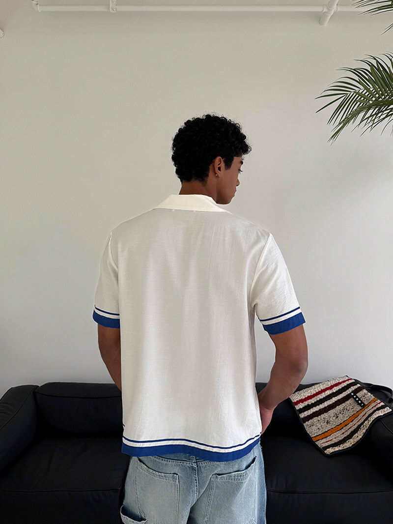 Holiday Cuban Collar Resort Print Shirt