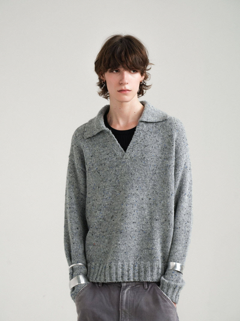 Short Wide Polo Dot Knit