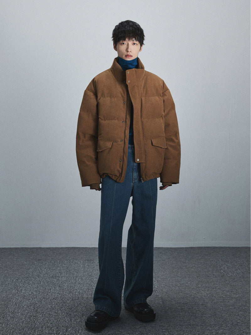 Waxy Corduroy Down Jacket
