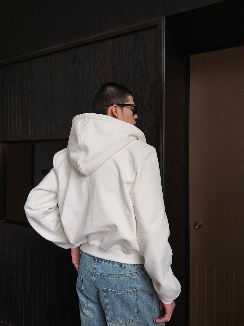 Urban Seoul Heavyweight Cropped Double-Zip Hoodie