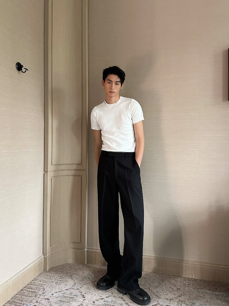 Black Straight-Leg Air-Layer Pants