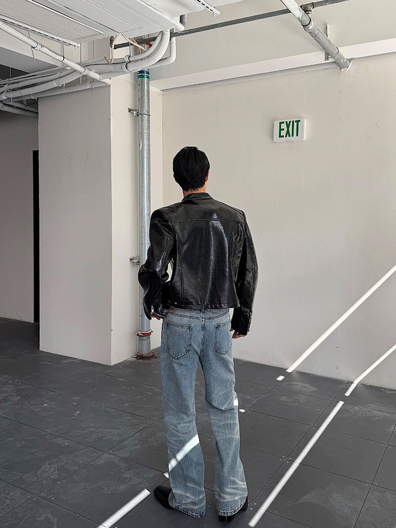 Sexy Slim Glossy Leather Jacket