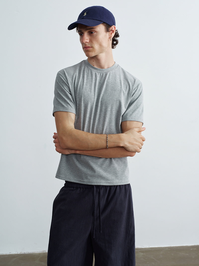 Essential Embroidered Shoulder T-Shirt
