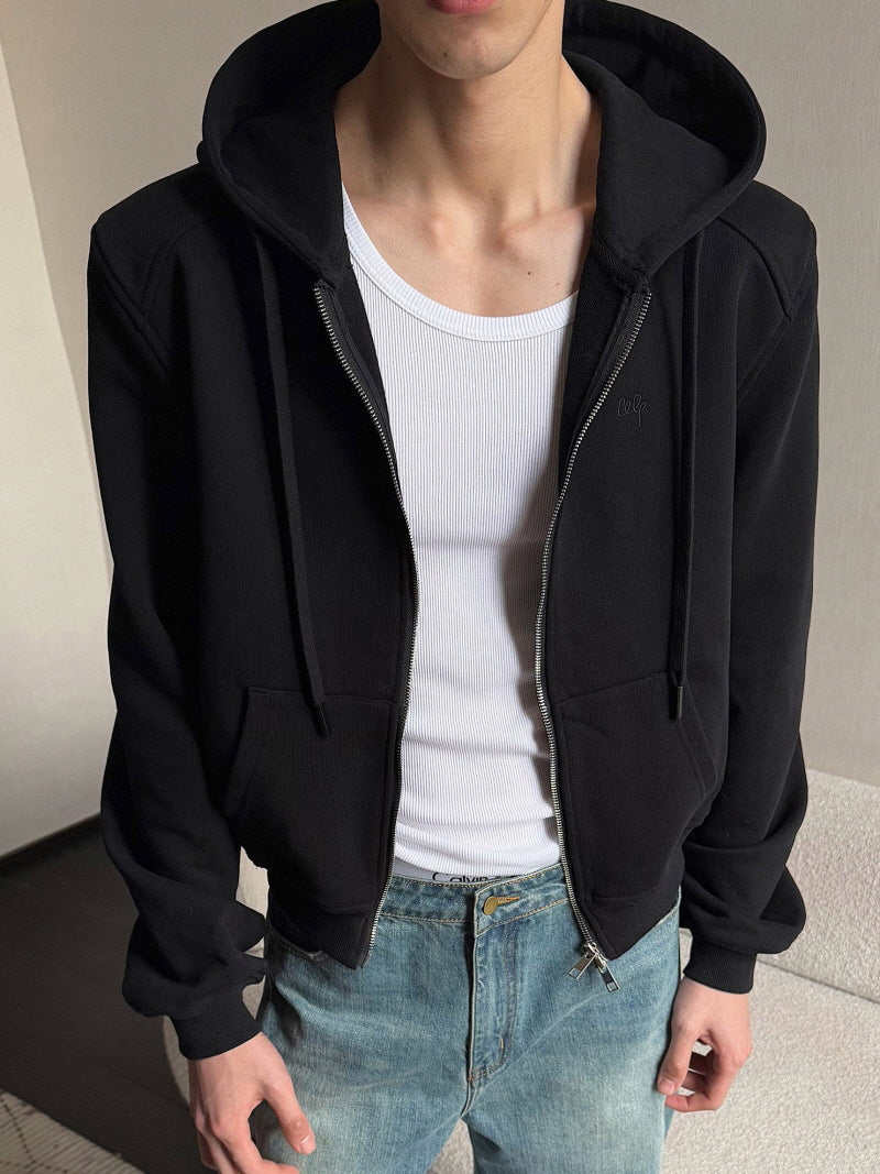 Urban Seoul Heavyweight Cropped Double-Zip Hoodie