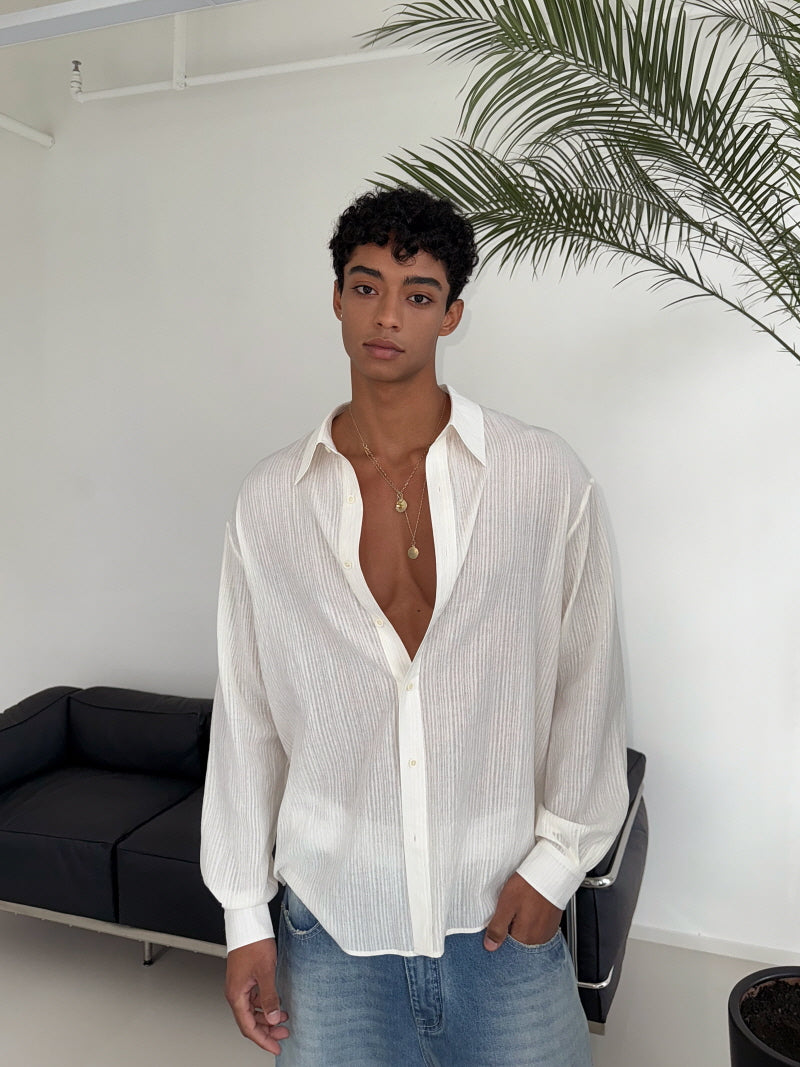 Beach White Premium Loose Shirt