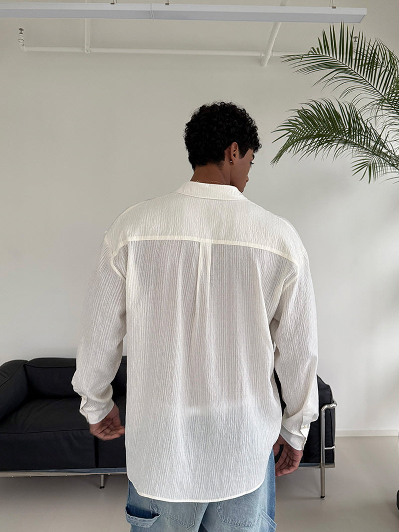 Beach White Premium Loose Shirt