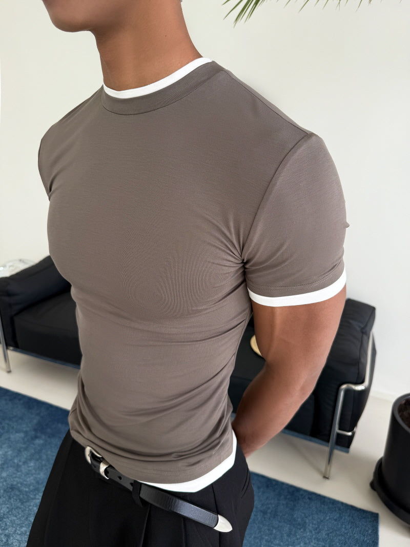 Faux Two-Piece Short-Sleeve Top