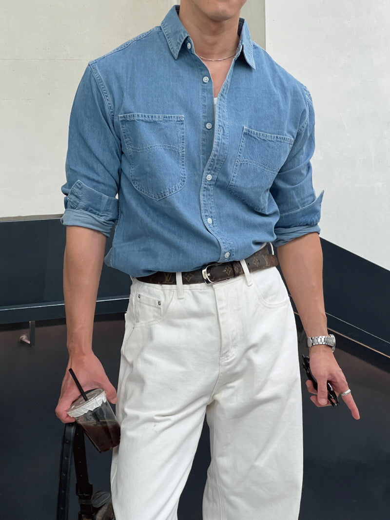 Autumn Washed Denim Shirt