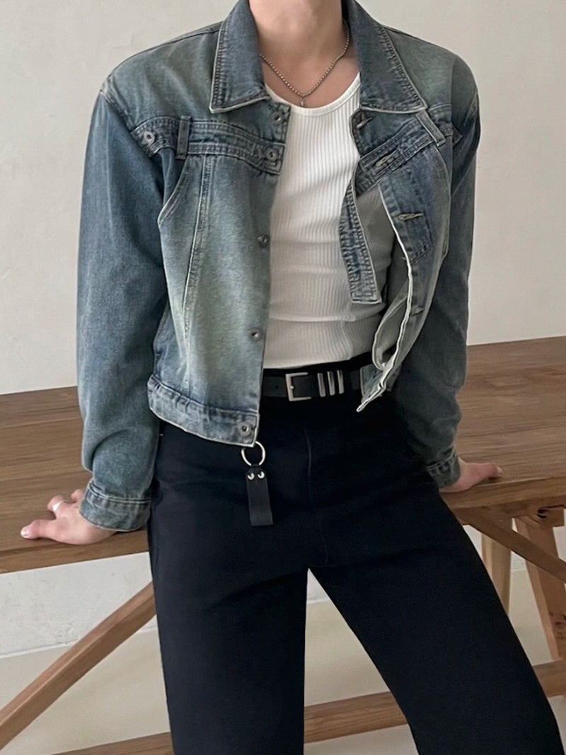 Vintage Cropped Denim Jacket