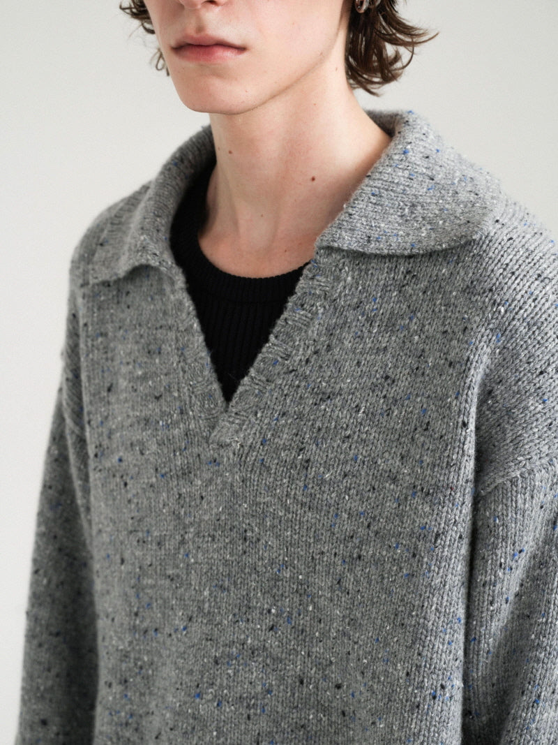 Short Wide Polo Dot Knit