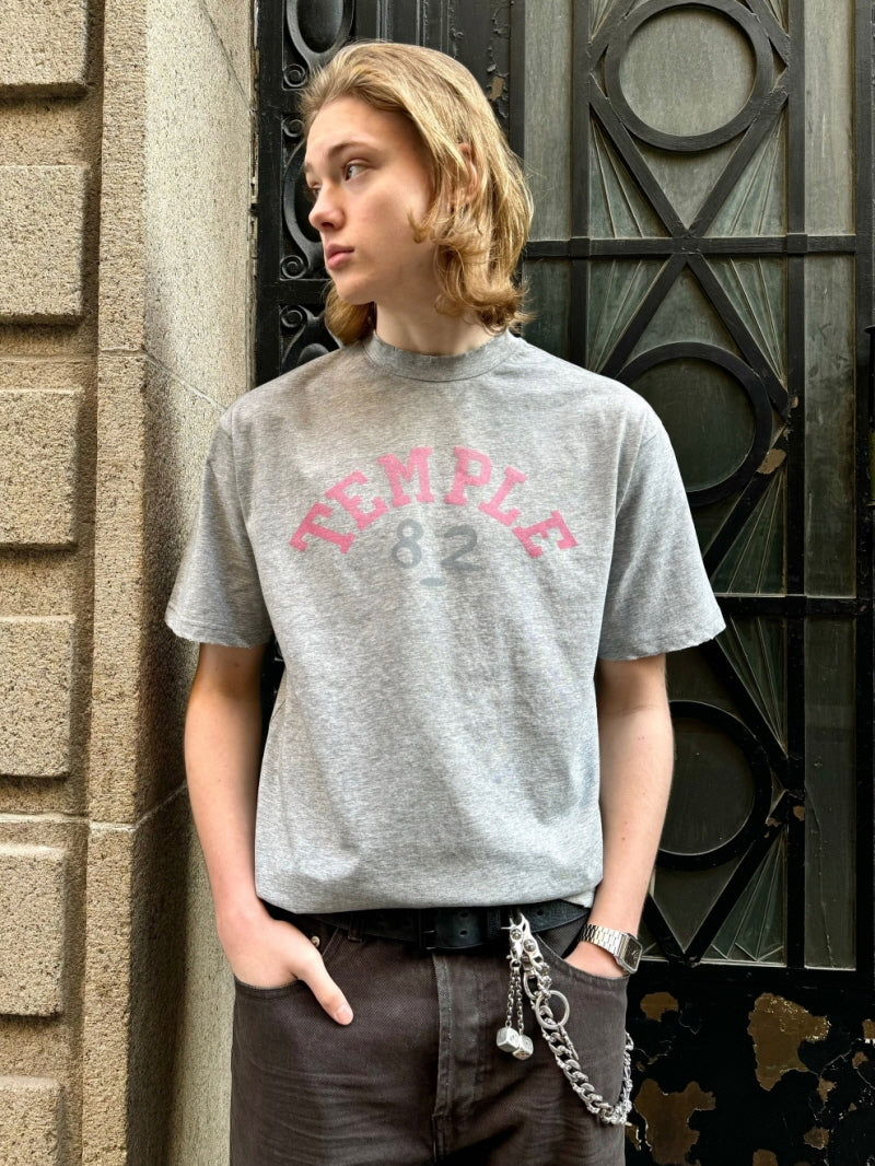 Vintage Mottled Print Distressed Slim Fit Tee