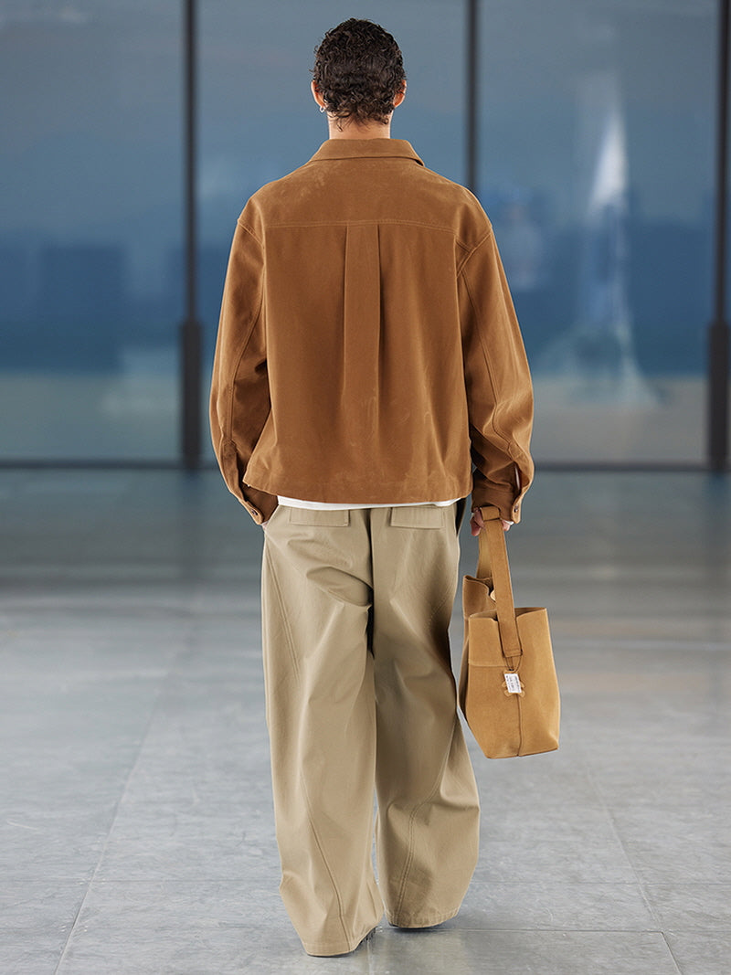 Beige Summer Loose Straight Pants