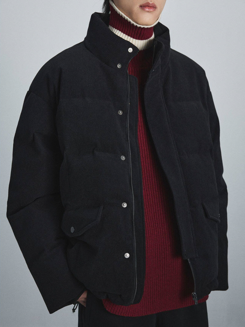 Waxy Corduroy Down Jacket
