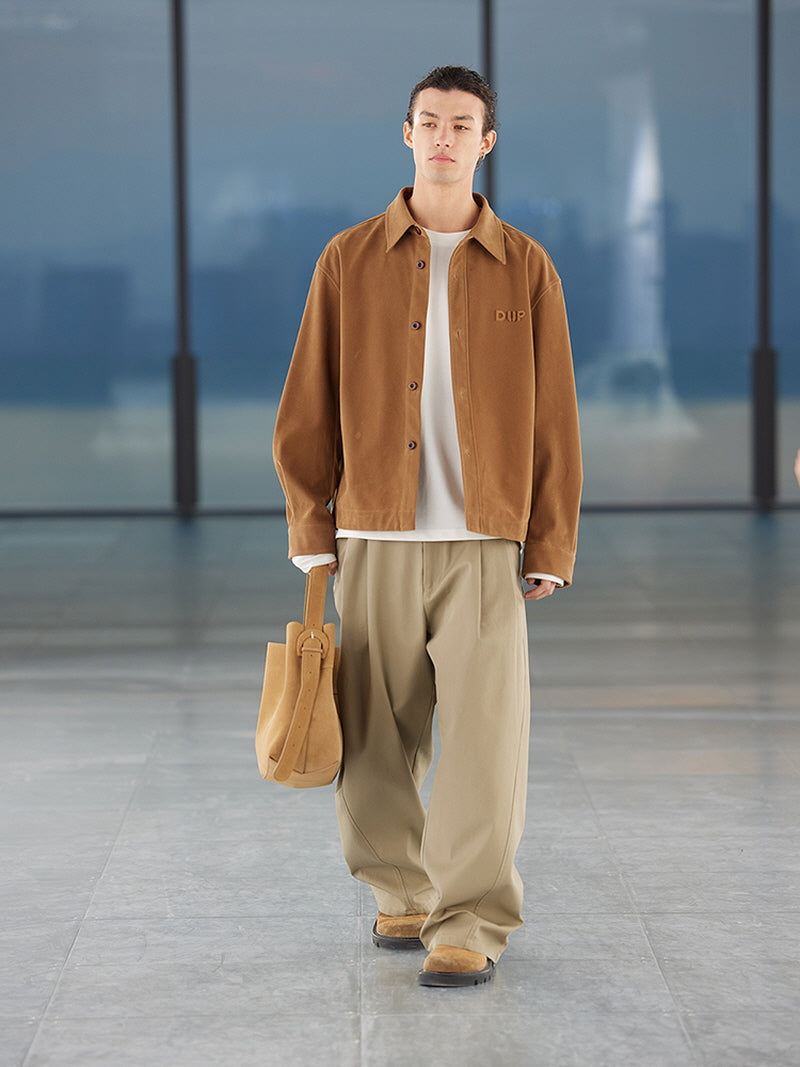 Beige Summer Loose Straight Pants