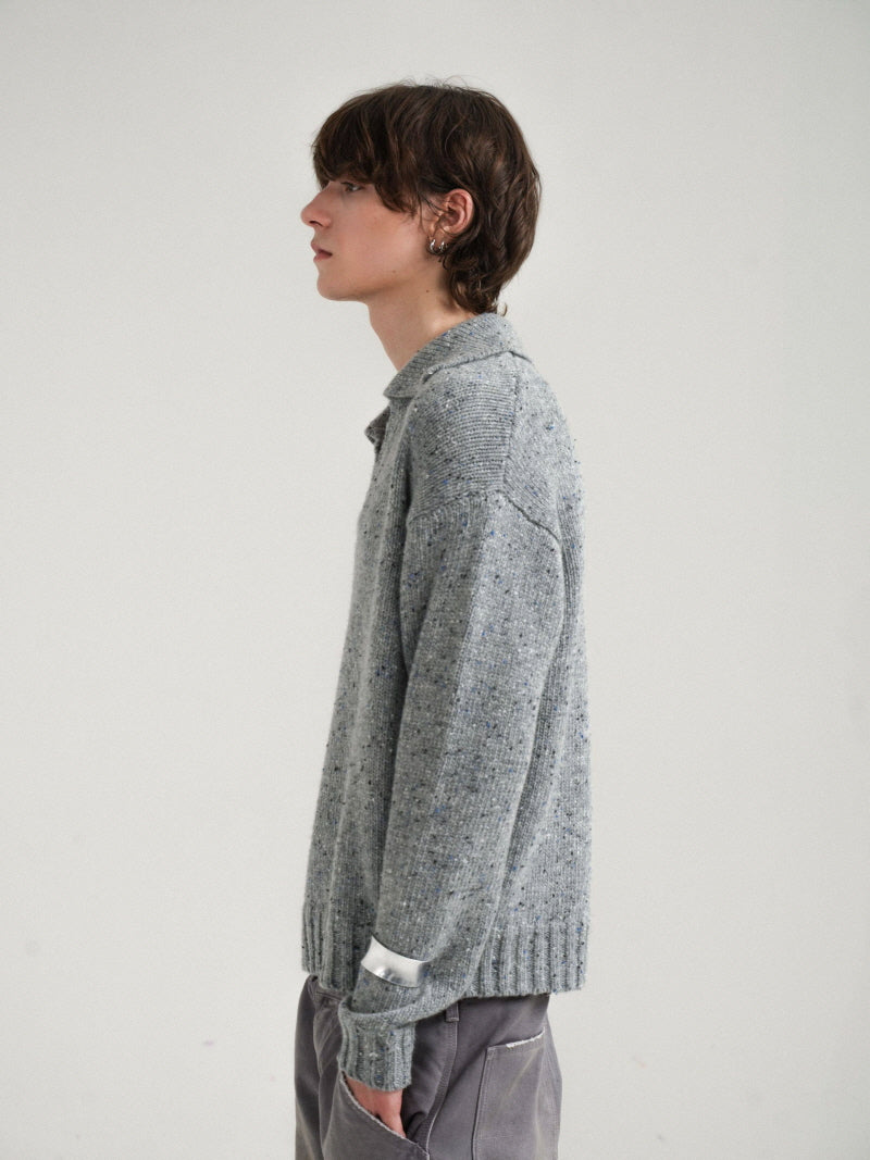 Short Wide Polo Dot Knit