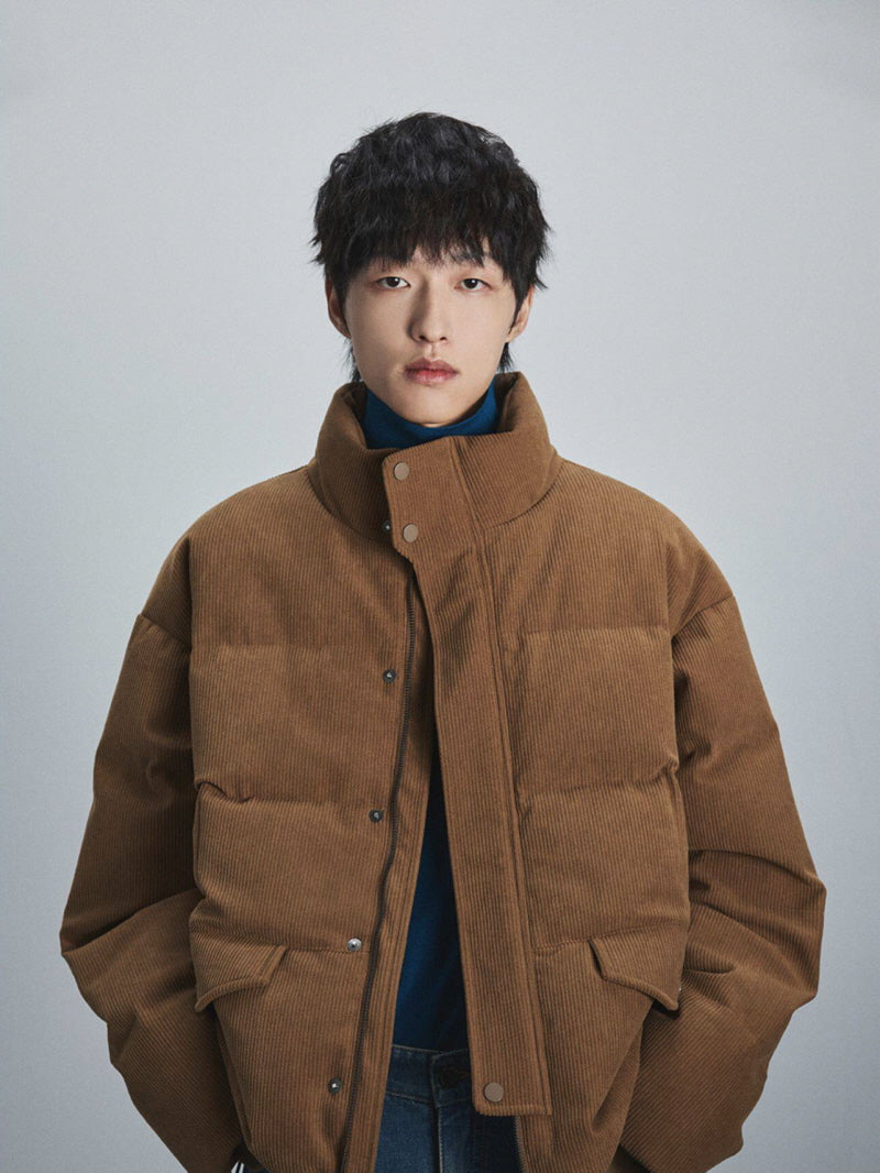 Waxy Corduroy Down Jacket