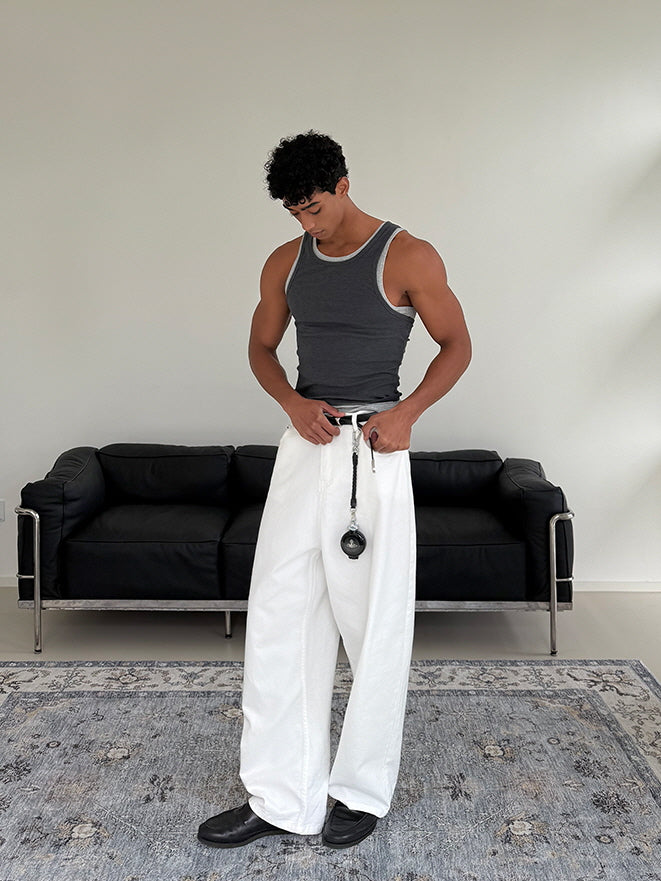 White Loose-Fit Denmim