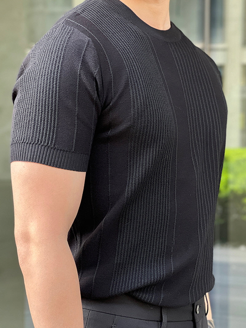 High-End Asymmetric Stripe  Polo