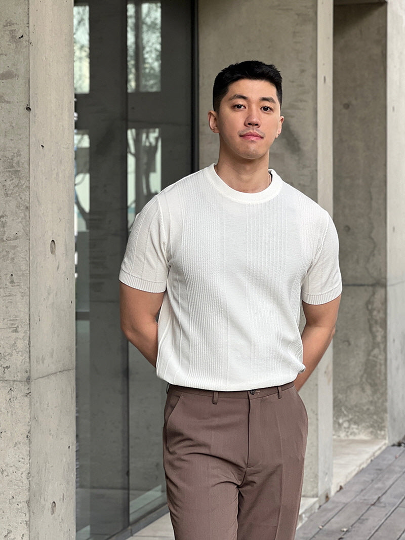 High-End Asymmetric Stripe  Polo