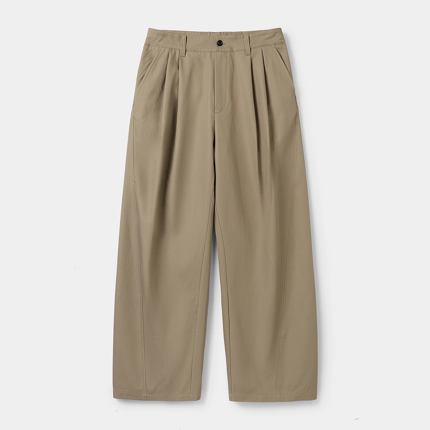 Beige Summer Loose Straight Pants