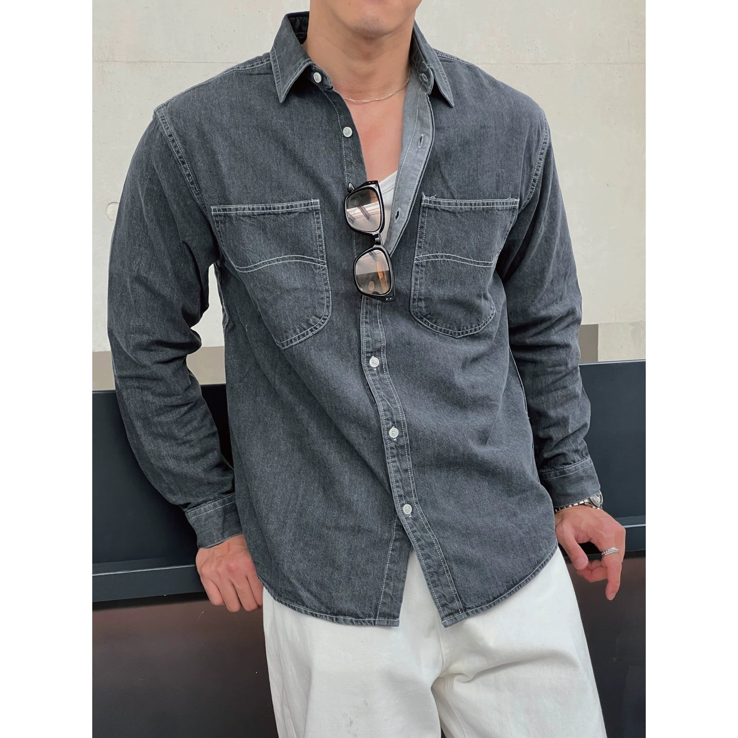 Autumn Washed Denim Shirt