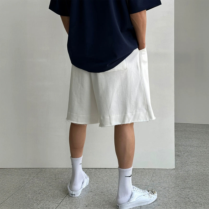Loose Straight Wide-Leg 5-Point Pants