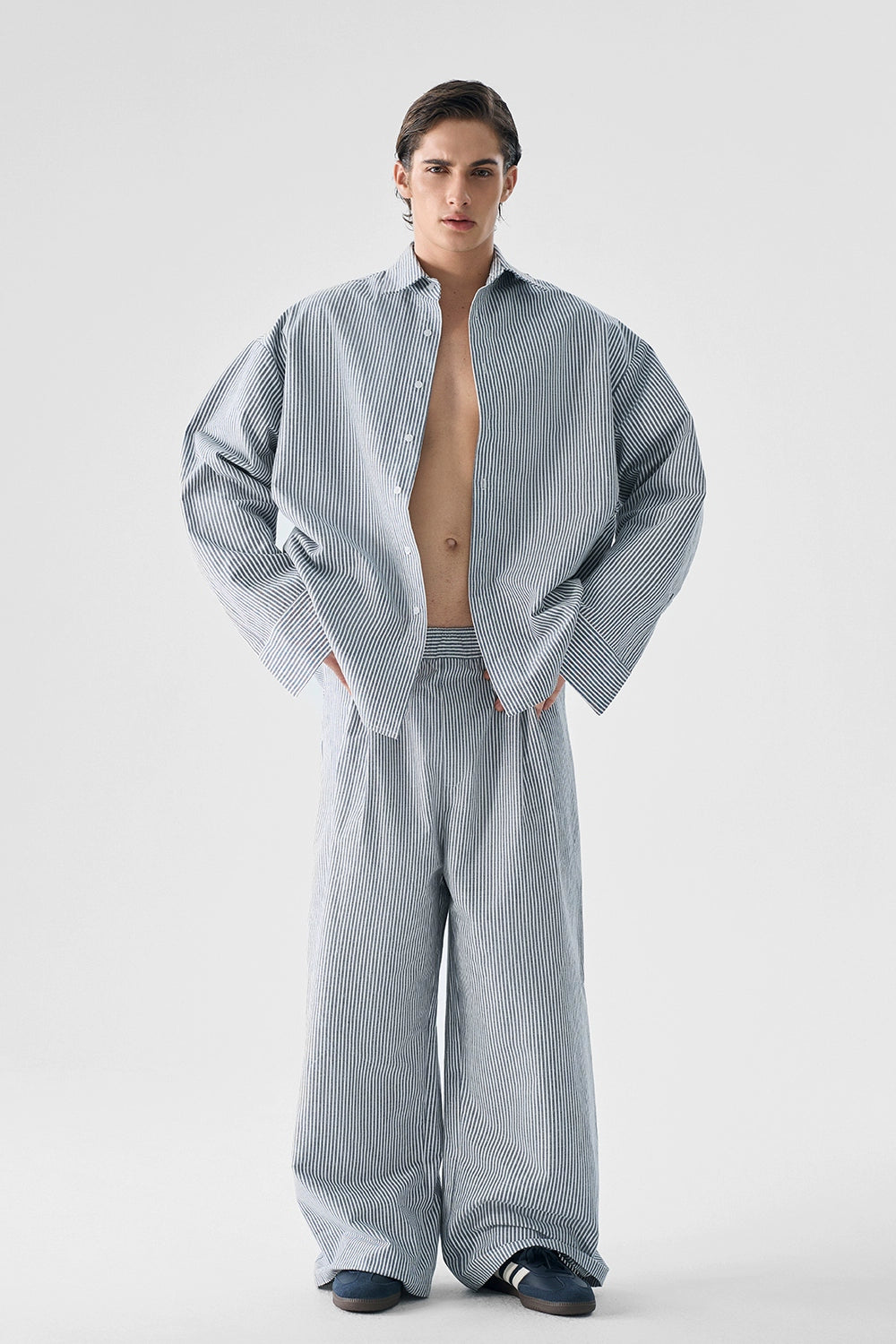 Light Blue Stripe Cotton Bottom