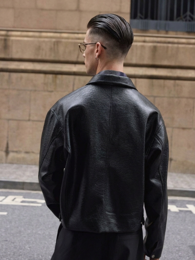 Old Money Short Leather Jacket