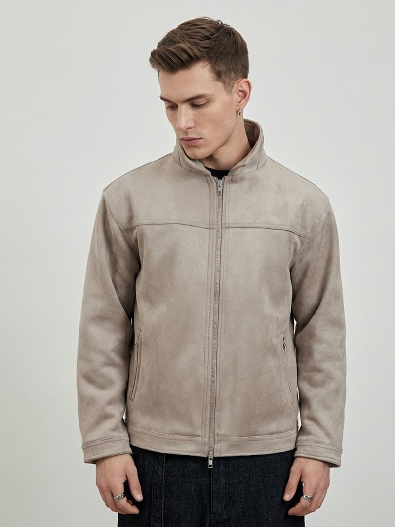 Suede Fleece Lapel Jacket