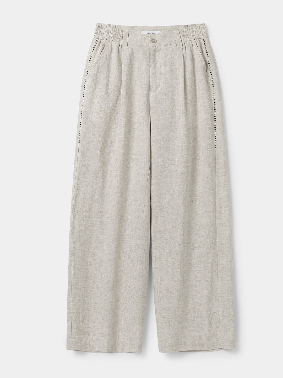 Draped Linen Blend Pants
