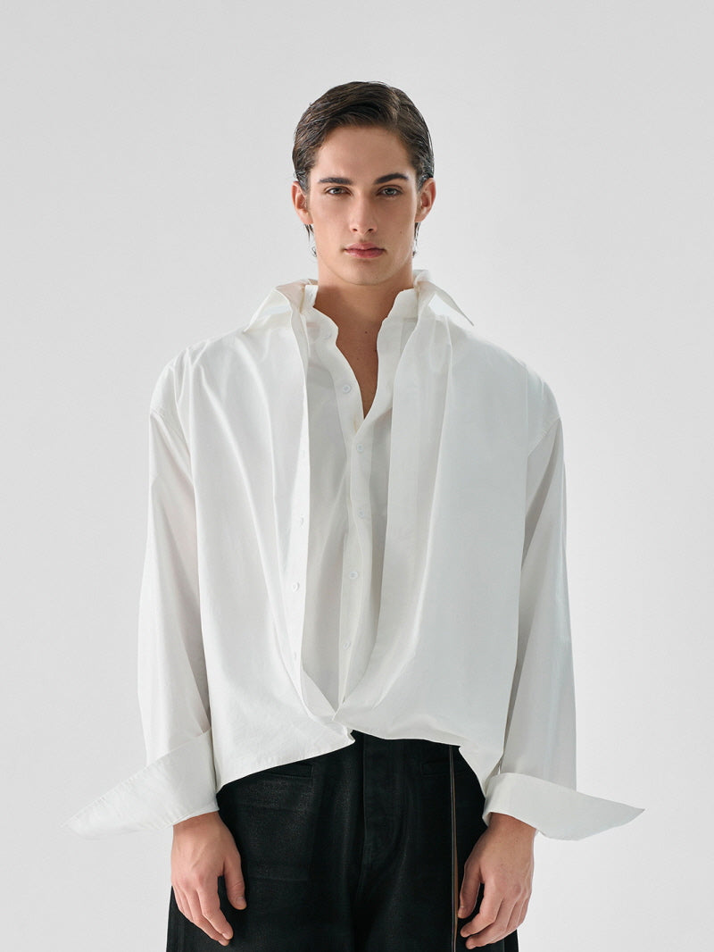 Deconstructed Double-Collar Shirt