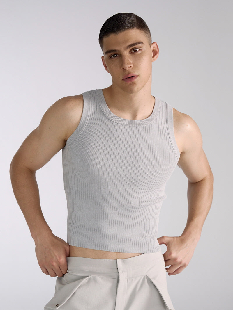 Minimalist Knit Ribbed Slim Vest