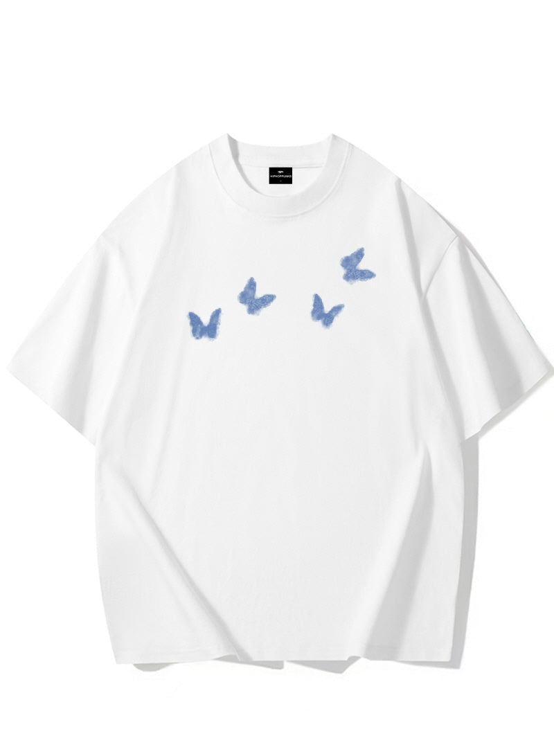 Retro Butterfly Cotton T-Shirt