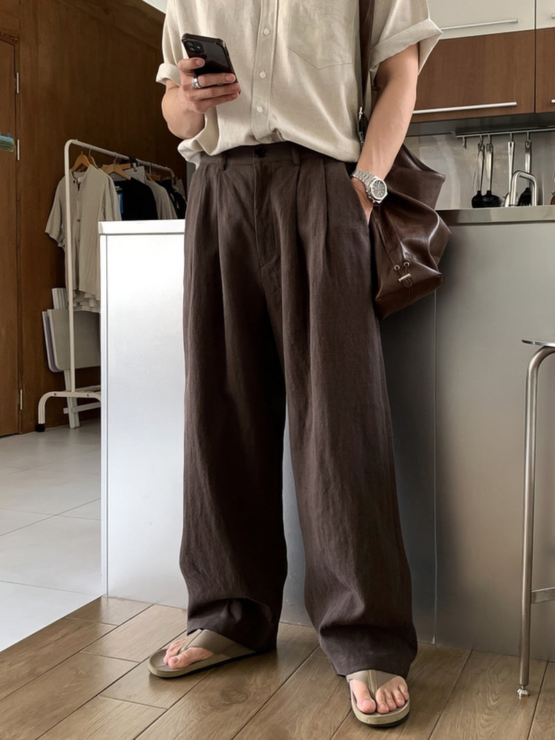 Relaxed Fit Linen Trousers