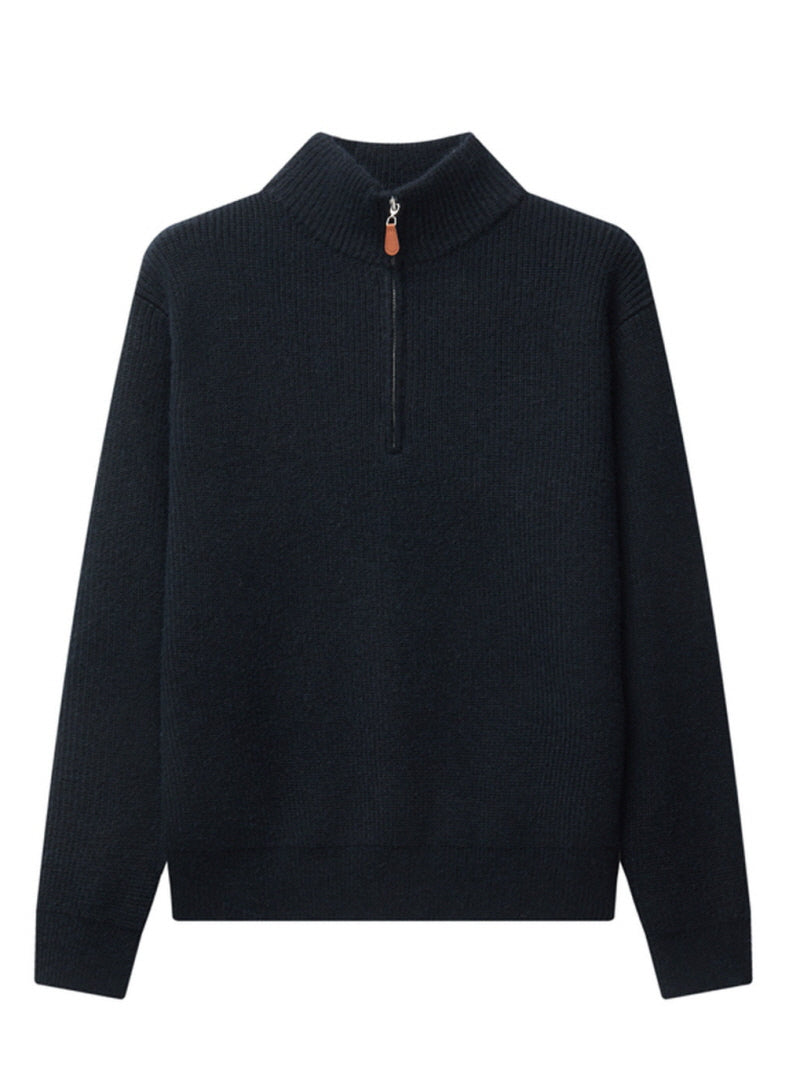 Vintage Half-Zip Rib Knit