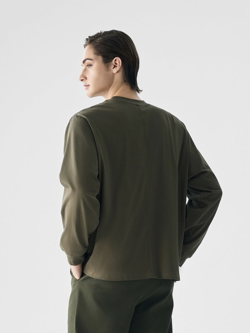 Boxy Short Pima Cotton Long-Sleeve Tee