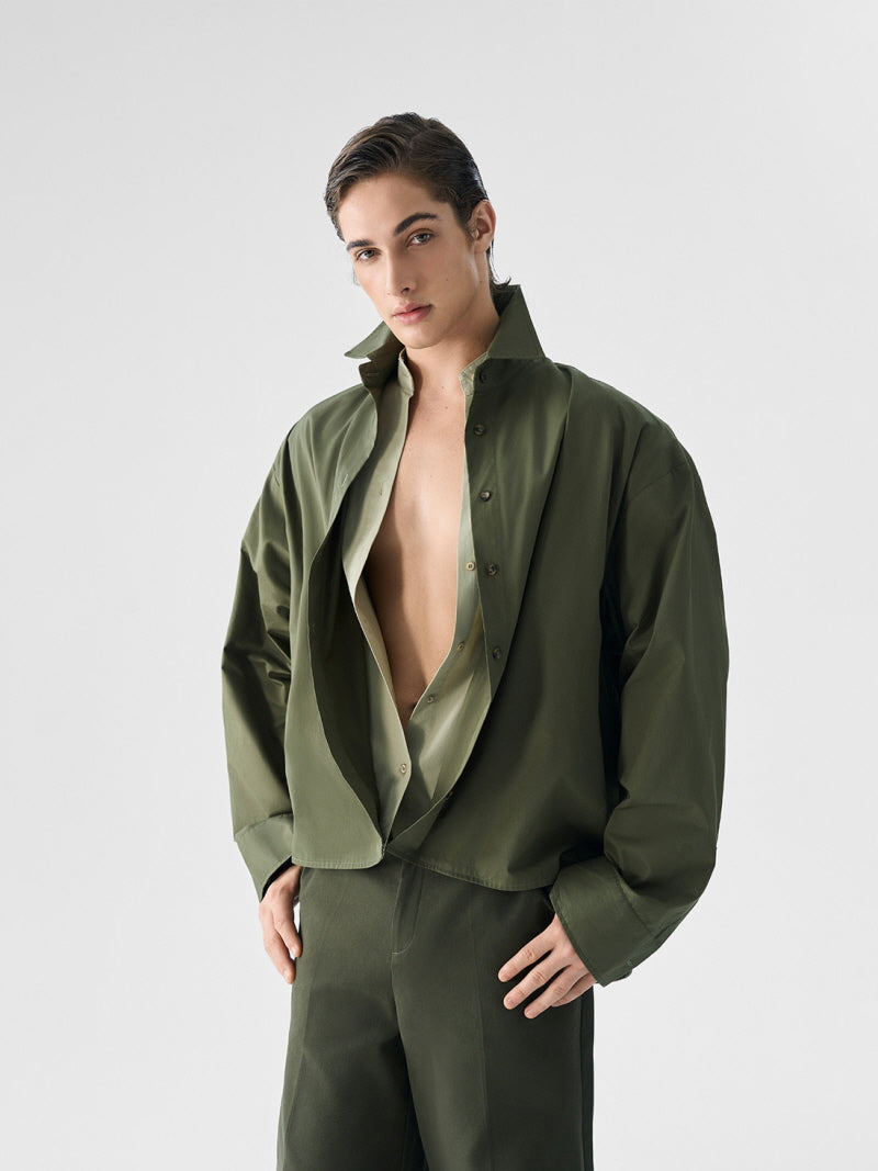 Deconstructed Double-Collar Shirt